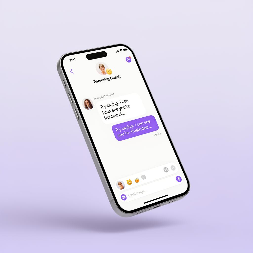 KidsCue parenting coach on a smartphone